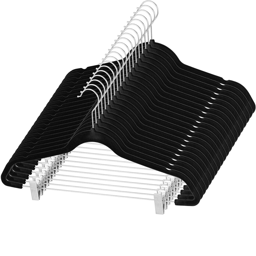 50-pack Velvet Hanger Ultra-thin Black Hangers Non-slip For Skirts
