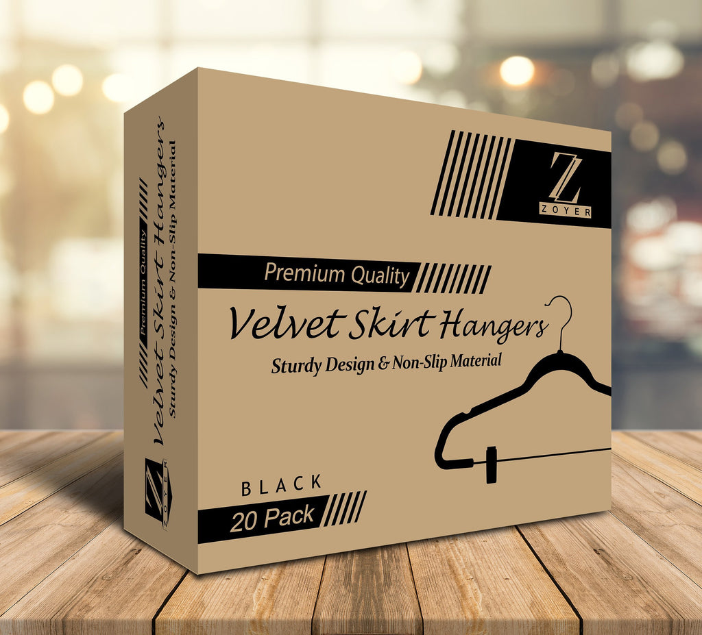 Premium Velvet Skirt Hangers (20 Pack) Non Slip Velvet Pants