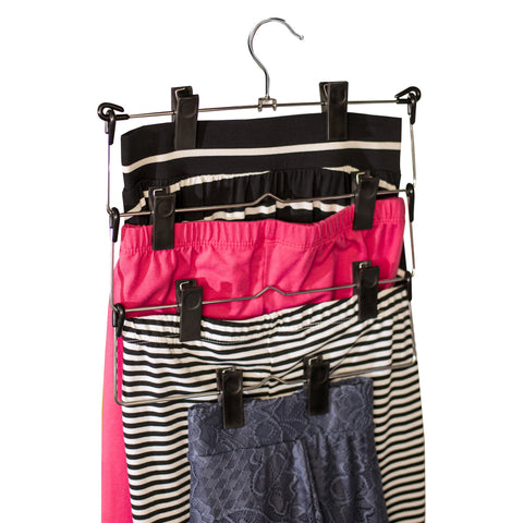 4-Tier Pant or Skirt Hanger, Chrome & Black